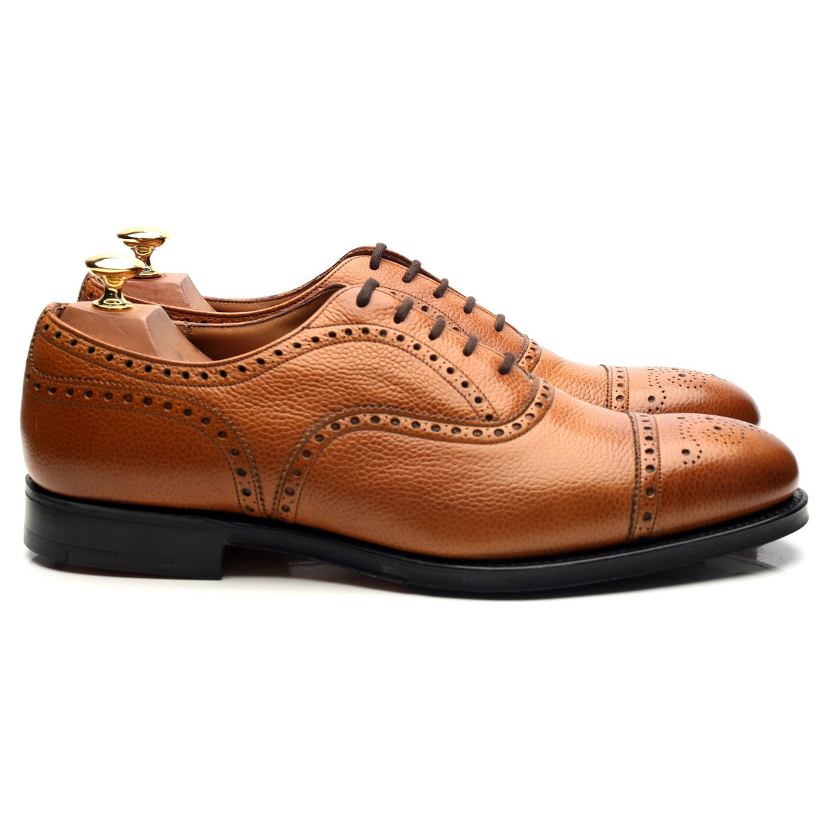 &#39;Oldfield&#39; Tan Brown Leather Oxford Brogues UK 9.5 F