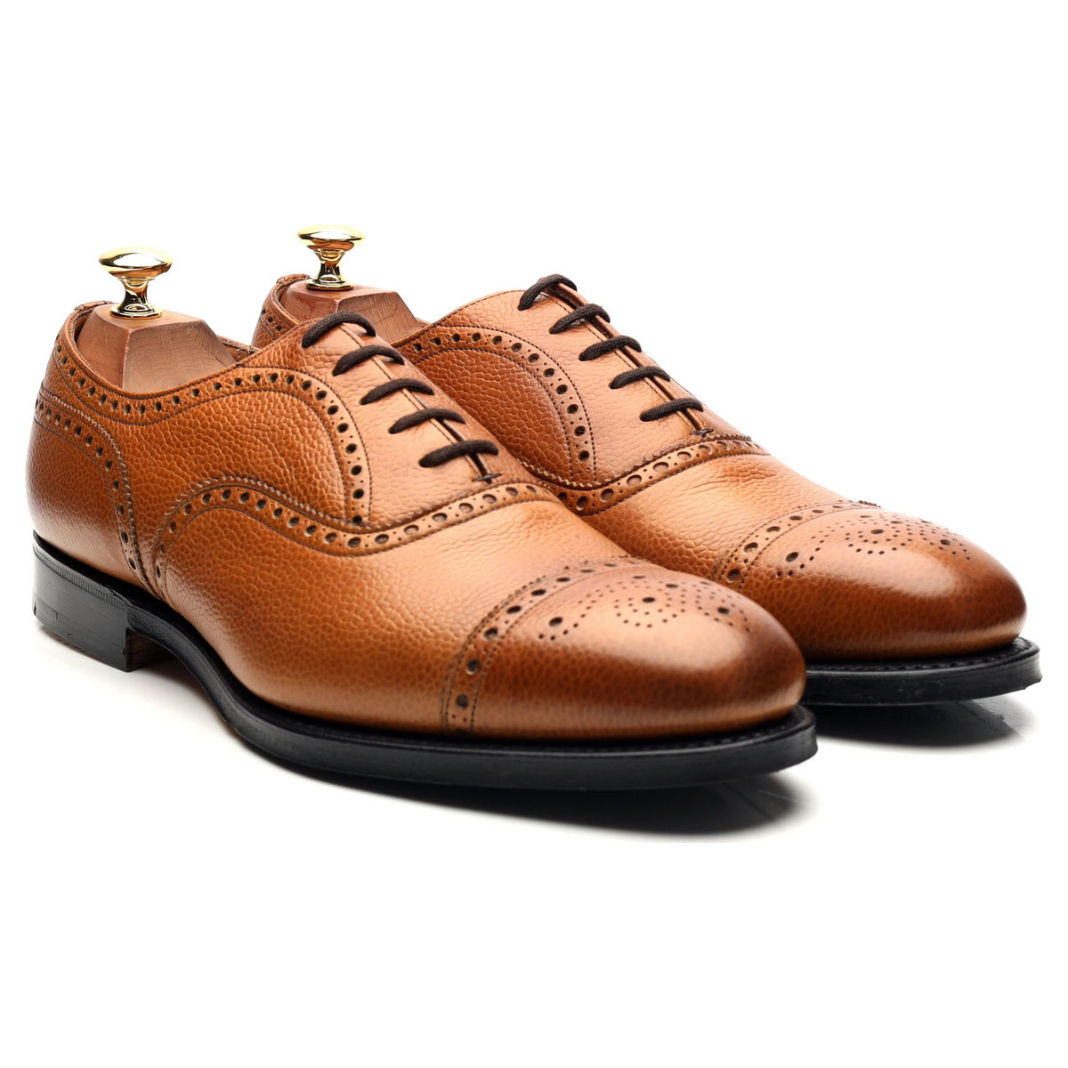 &#39;Oldfield&#39; Tan Brown Leather Oxford Brogues UK 9.5 F