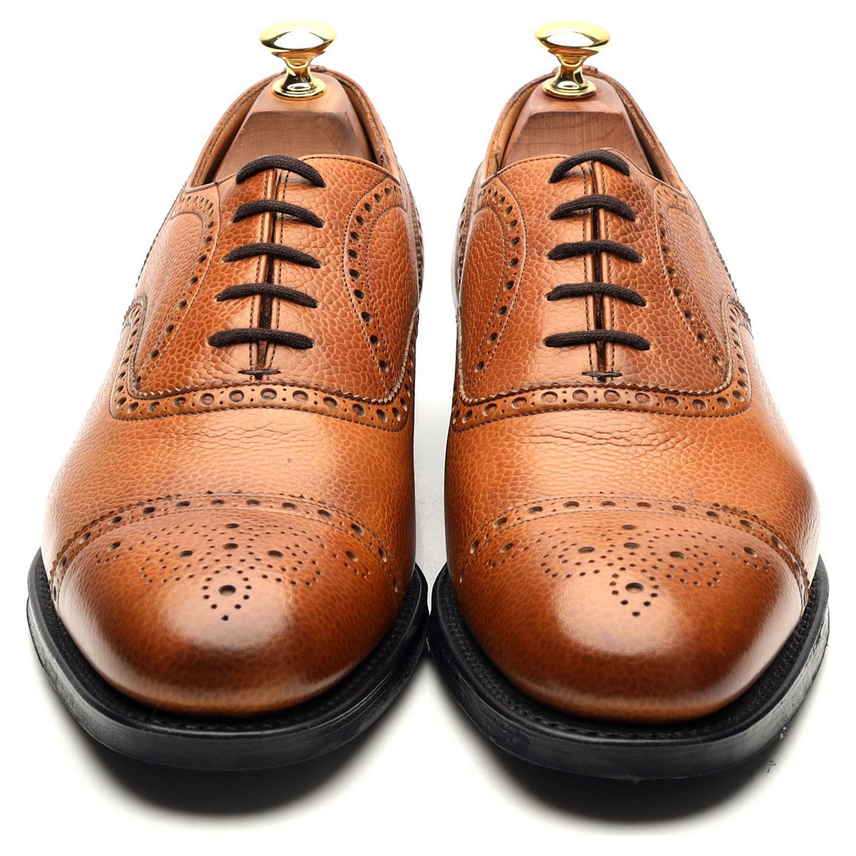 &#39;Oldfield&#39; Tan Brown Leather Oxford Brogues UK 9.5 F