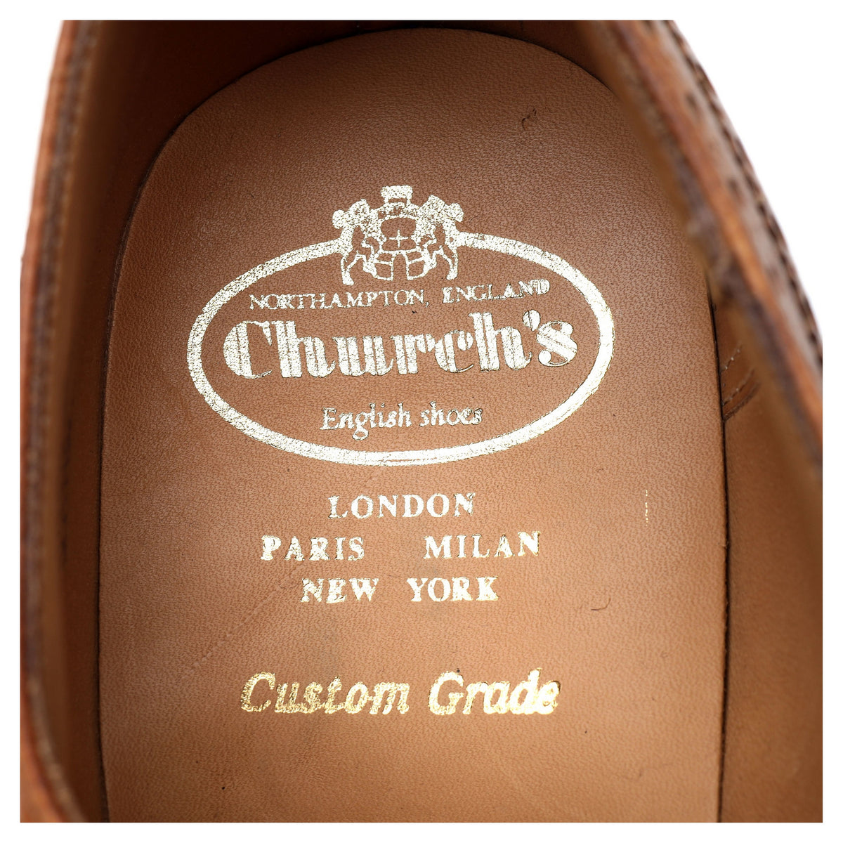 &#39;Oldfield&#39; Tan Brown Leather Oxford Brogues UK 9.5 F