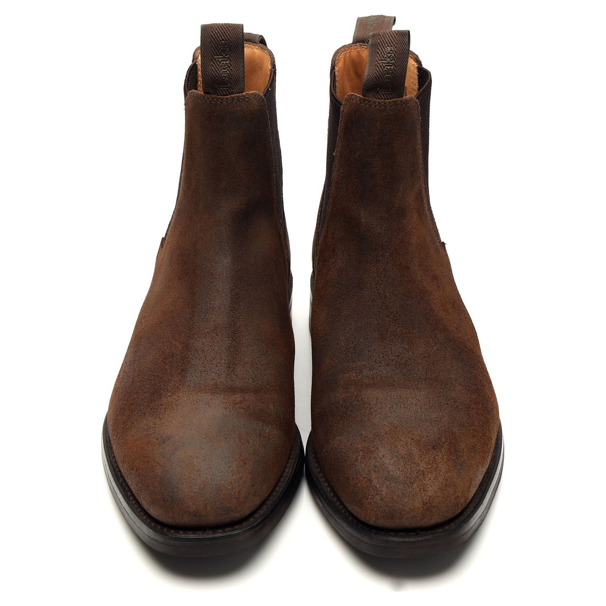 1880 &#39;Chatsworth&#39; Dark Brown Waxed Suede Chelsea Boots UK 8 G