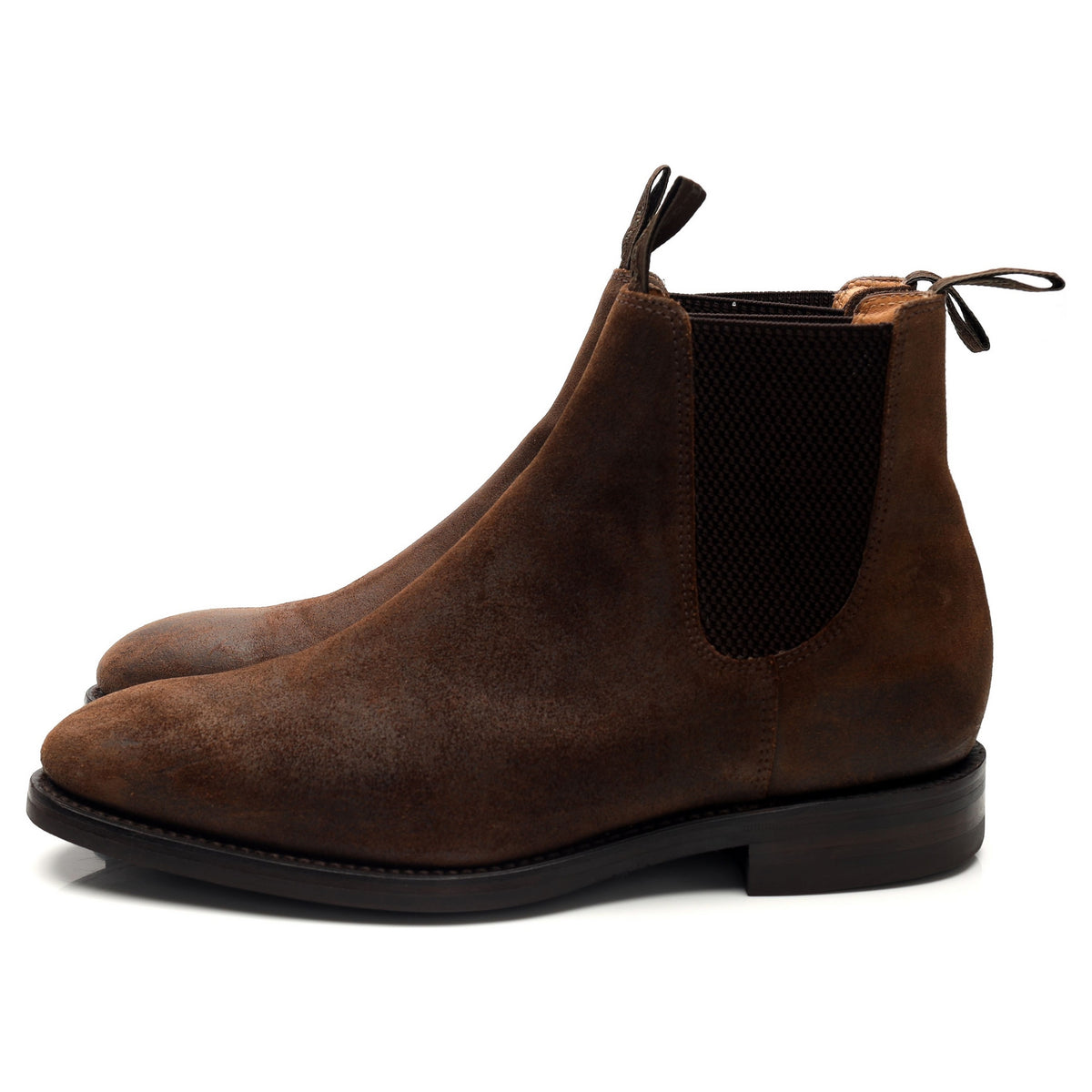 1880 &#39;Chatsworth&#39; Dark Brown Waxed Suede Chelsea Boots UK 8 G