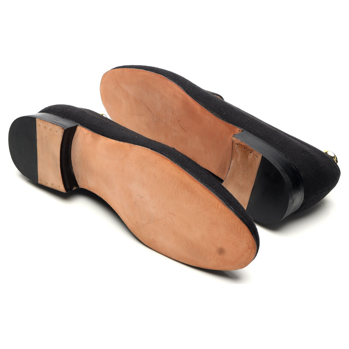 &#39;Albert&#39; Black Canvas Slippers UK 11