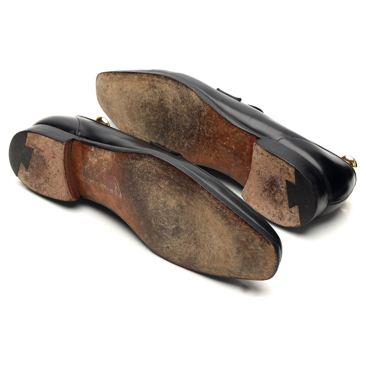 &#39;George&#39; Black Leather Penny Loafers UK 9 E