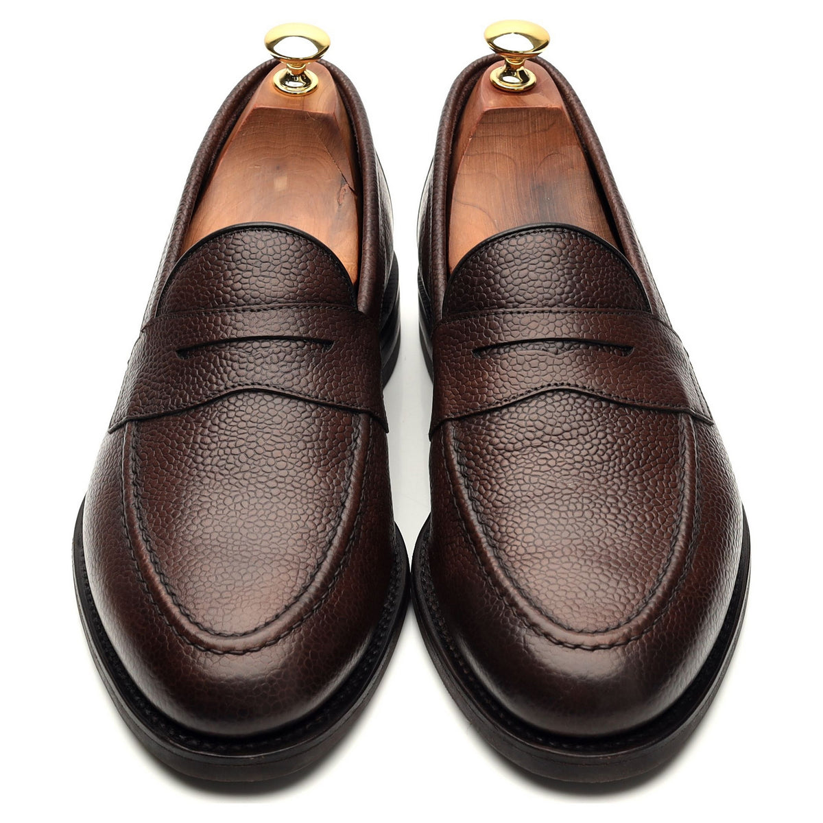 &#39;Imperial&#39; Dark Brown Grain Leather Loafers UK 9 F