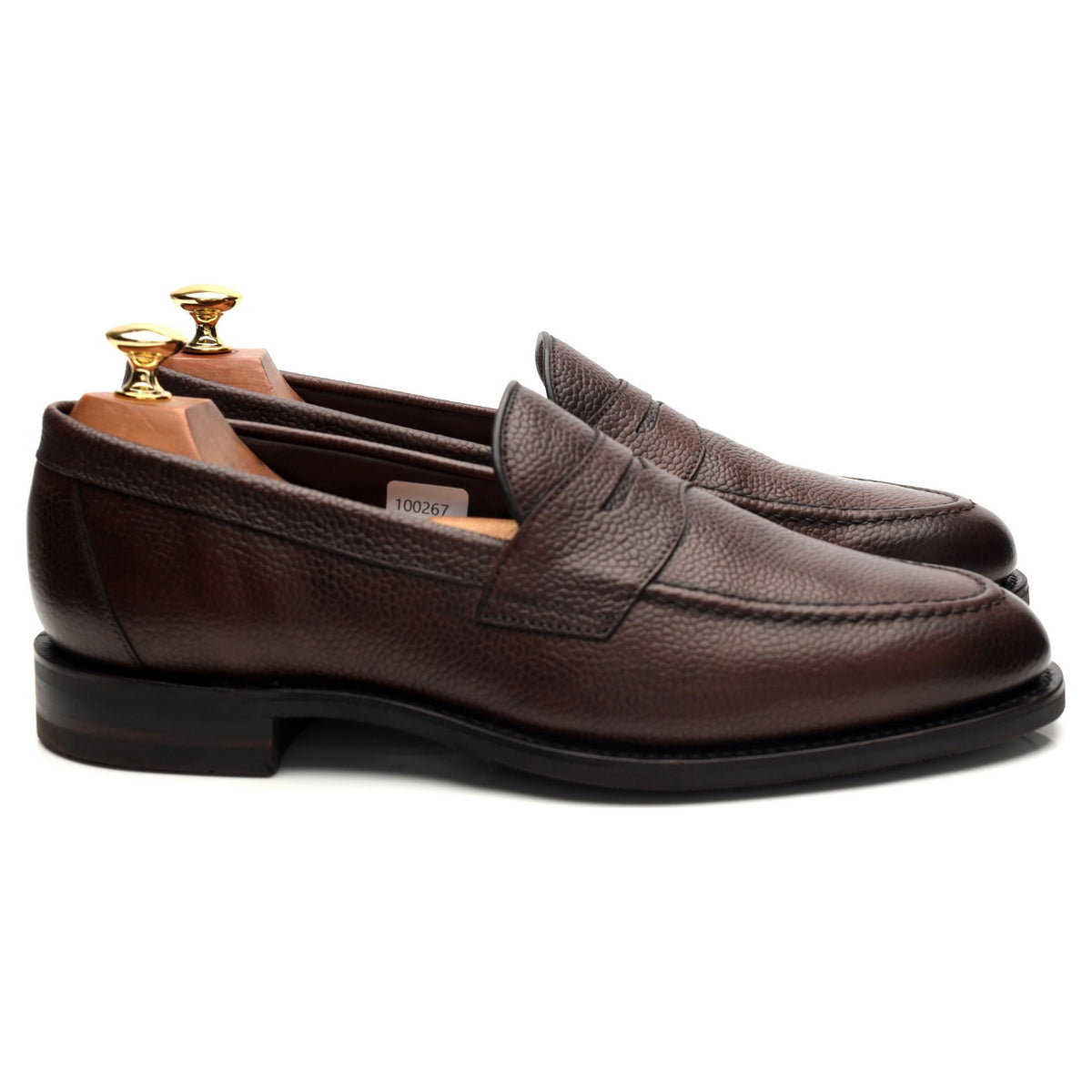 &#39;Imperial&#39; Dark Brown Grain Leather Loafers UK 9 F