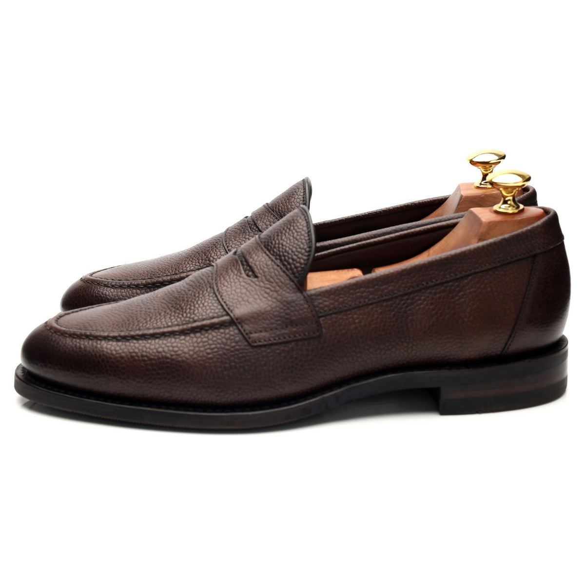 &#39;Imperial&#39; Dark Brown Grain Leather Loafers UK 9 F