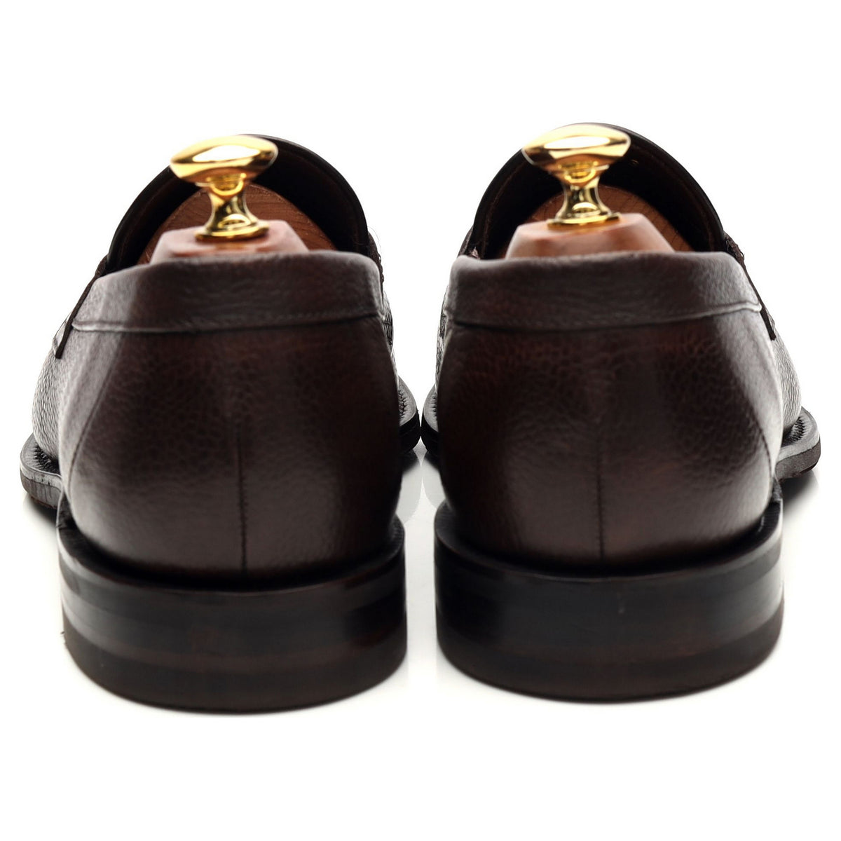 &#39;Imperial&#39; Dark Brown Grain Leather Loafers UK 9 F
