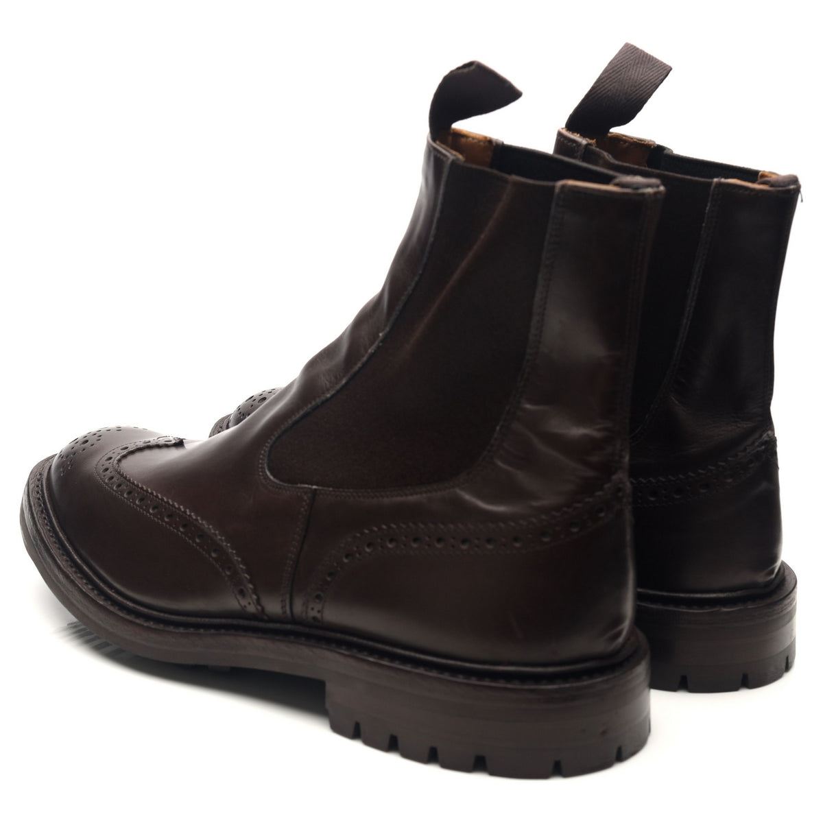 &#39;Henry&#39; Dark Brown Leather Dealer Boots UK 11