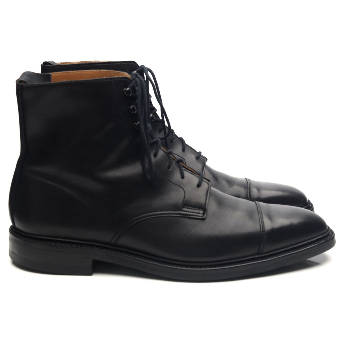 &#39;Northcote&#39; Black Leather Boots UK 10.5 E