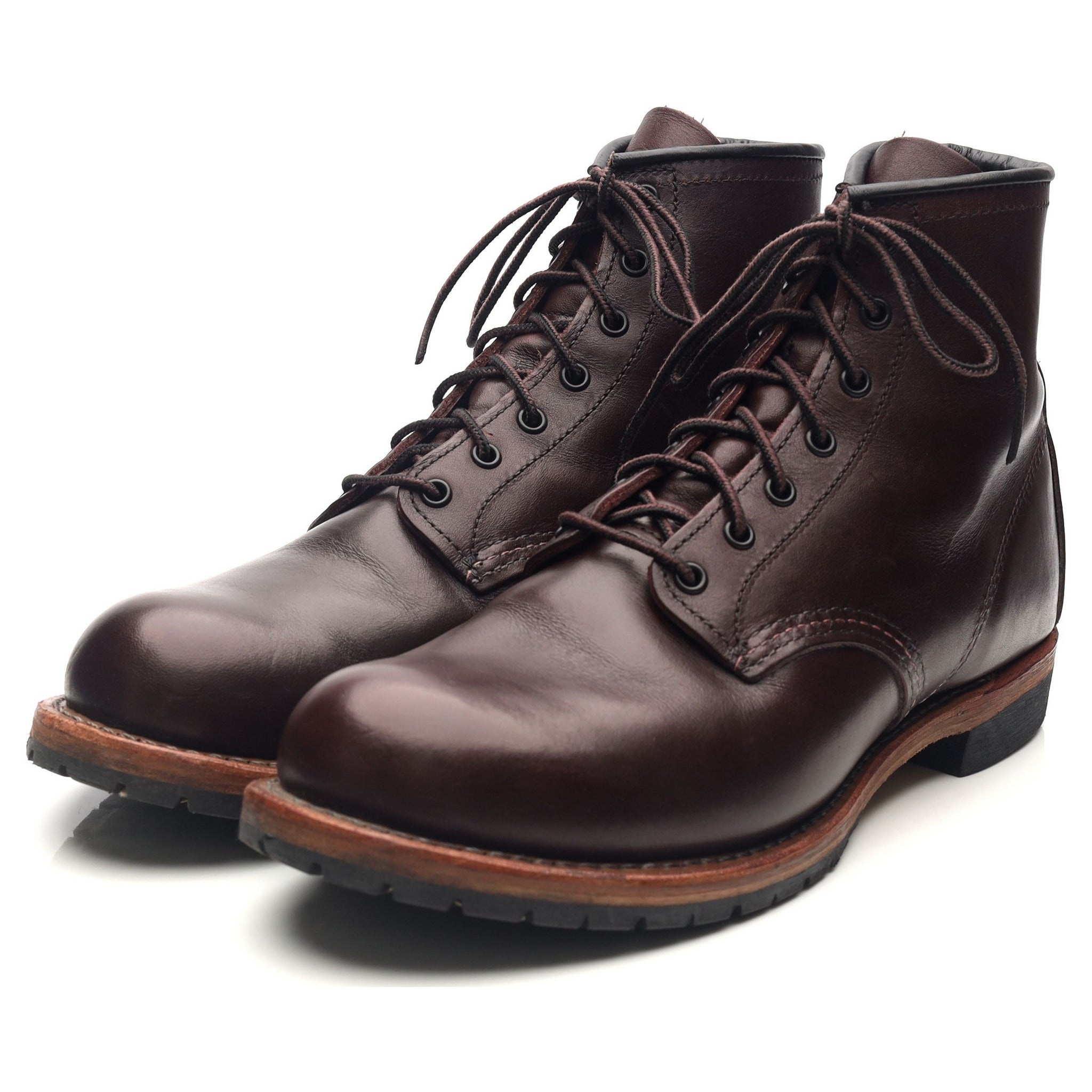 9011' Burgundy Leather Beckman Boots UK 7.5 US 8.5 - Abbot's