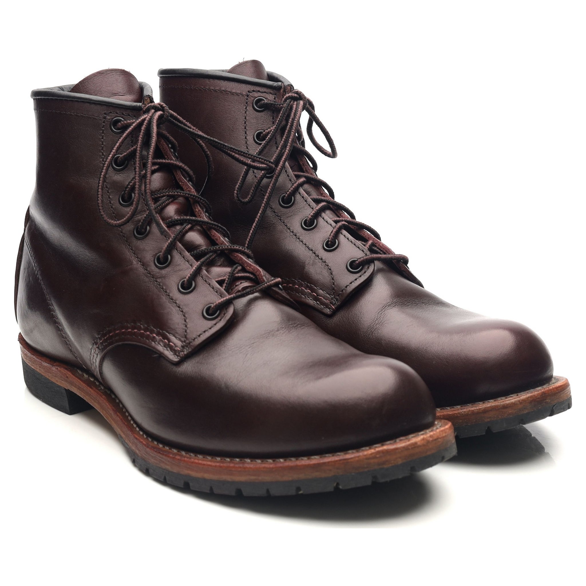9011' Burgundy Leather Beckman Boots UK 7.5 US 8.5 - Abbot's