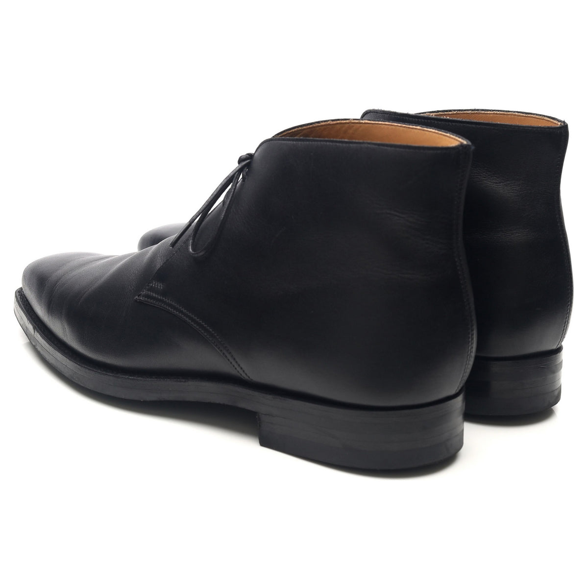 &#39;Tetbury&#39; Black Leather Chukka Boots UK 10 E