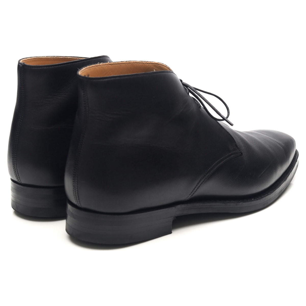 &#39;Tetbury&#39; Black Leather Chukka Boots UK 10 E