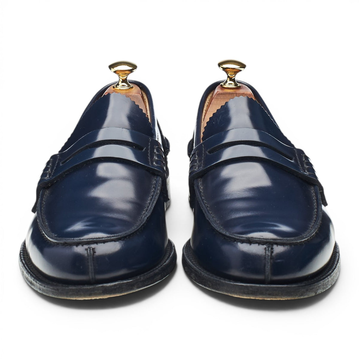 'Tunbridge' Navy Blue Leather Loafers UK 9 G