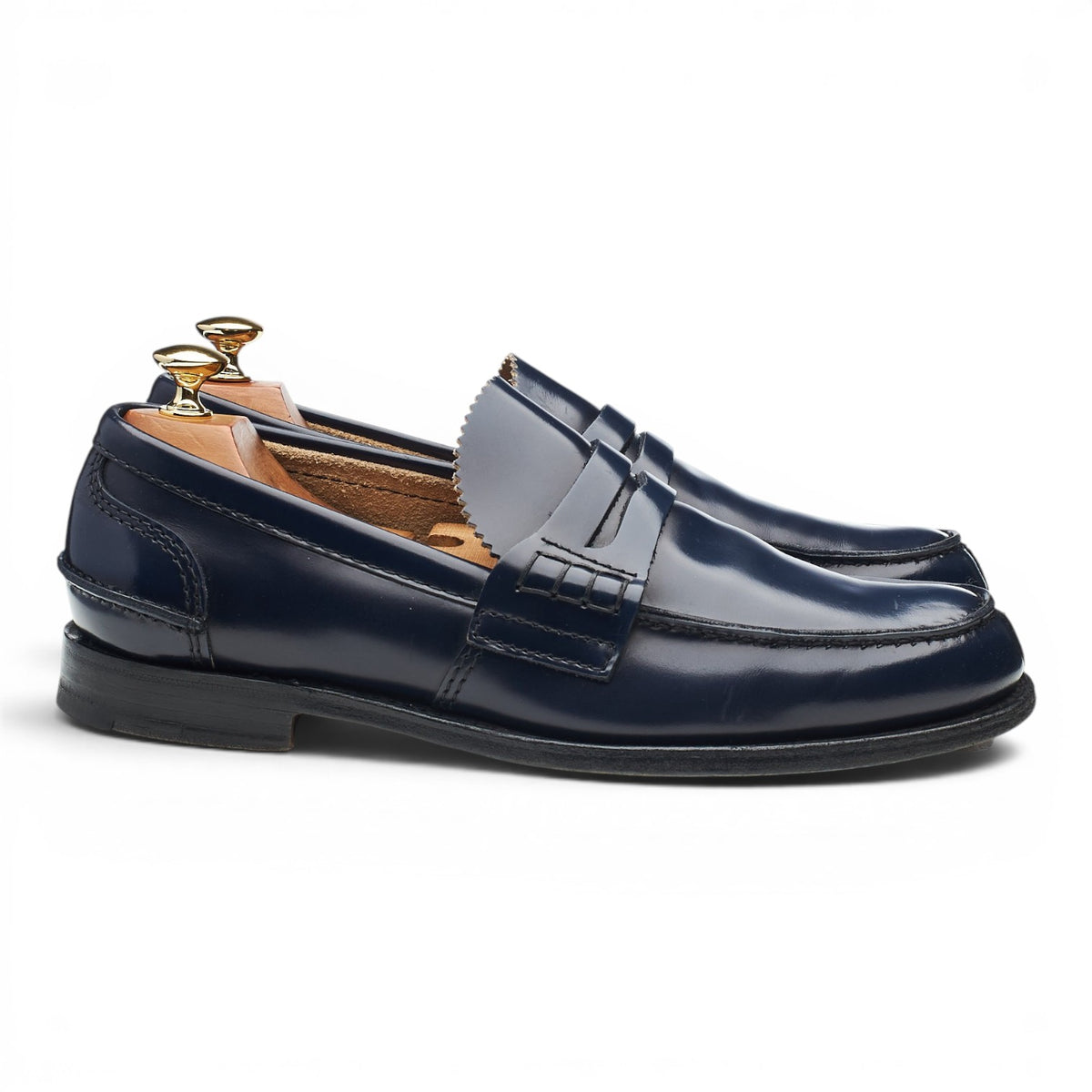 'Tunbridge' Navy Blue Leather Loafers UK 9 G