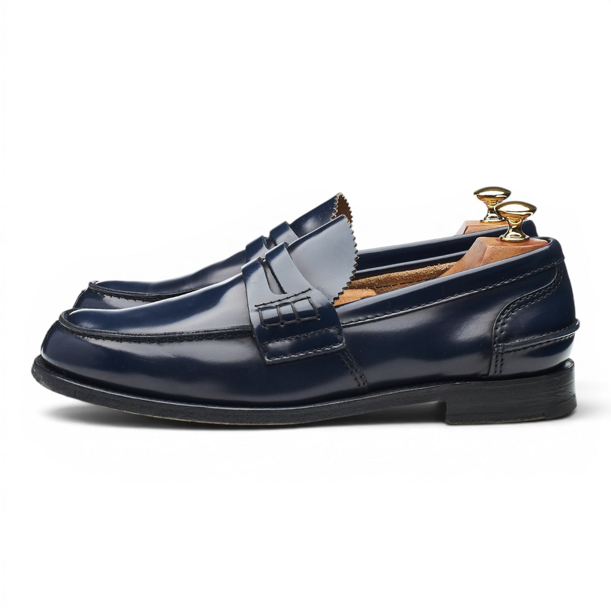 'Tunbridge' Navy Blue Leather Loafers UK 9 G