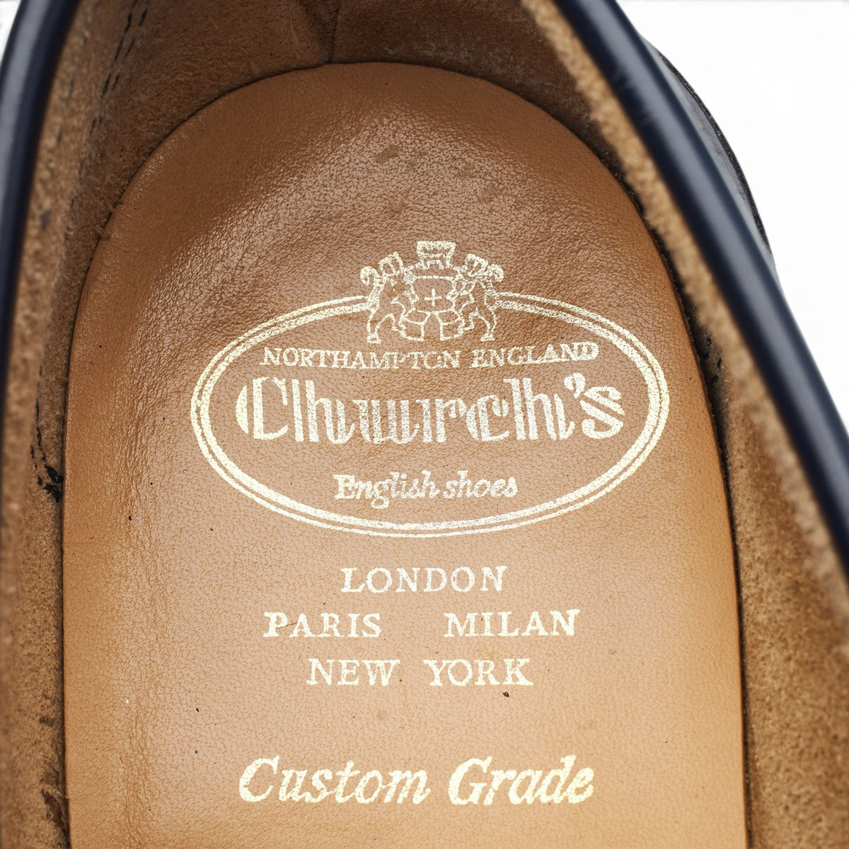 'Tunbridge' Navy Blue Leather Loafers UK 9 G