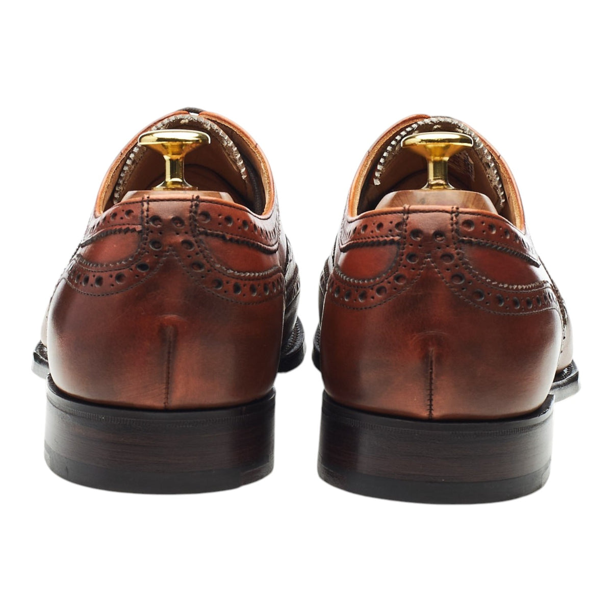 'Arthur lll' Tan Brown Leather Oxford Brogues UK 8.5 F