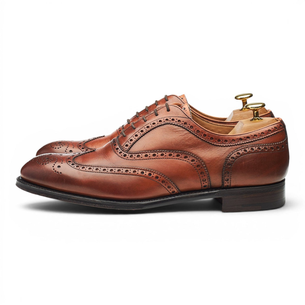 'Arthur lll' Tan Brown Leather Oxford Brogues UK 8.5 F