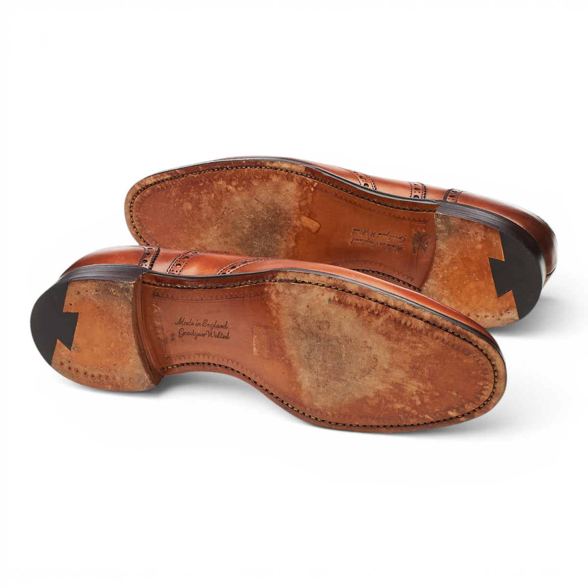 'Arthur lll' Tan Brown Leather Oxford Brogues UK 8.5 F