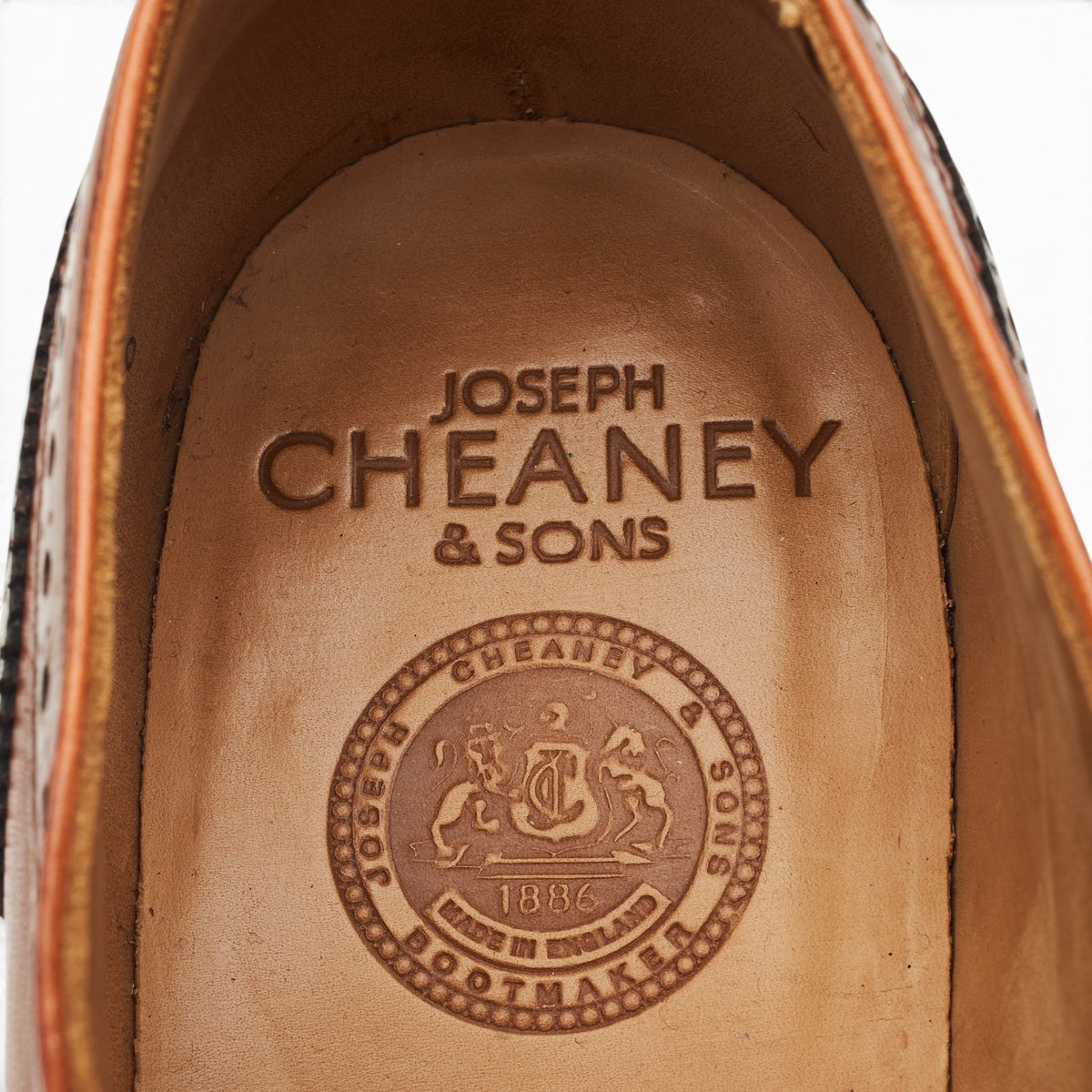 'Arthur lll' Tan Brown Leather Oxford Brogues UK 8.5 F