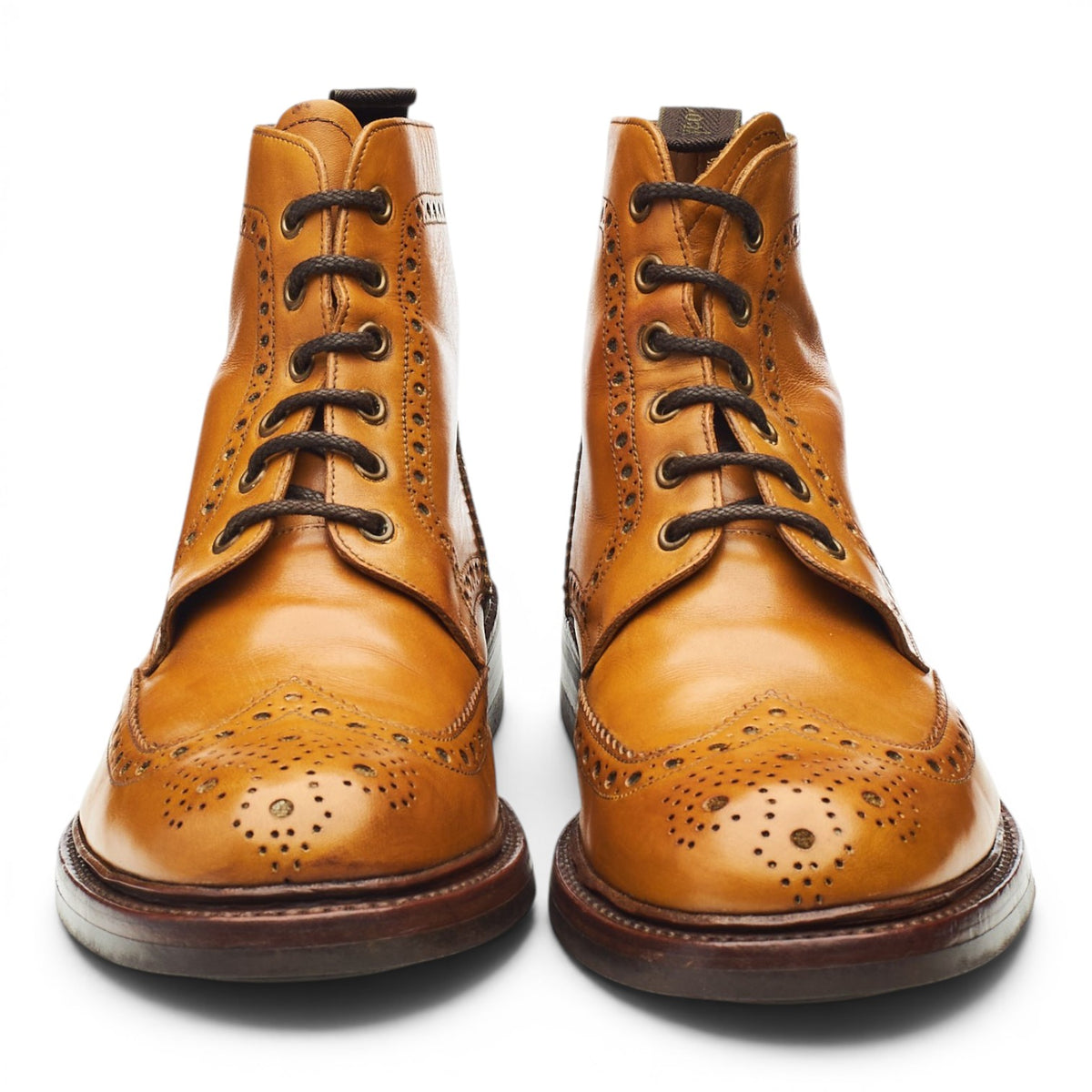 1880 'Bedale' Tan Brown Leather Brogues Boots UK 8.5 G