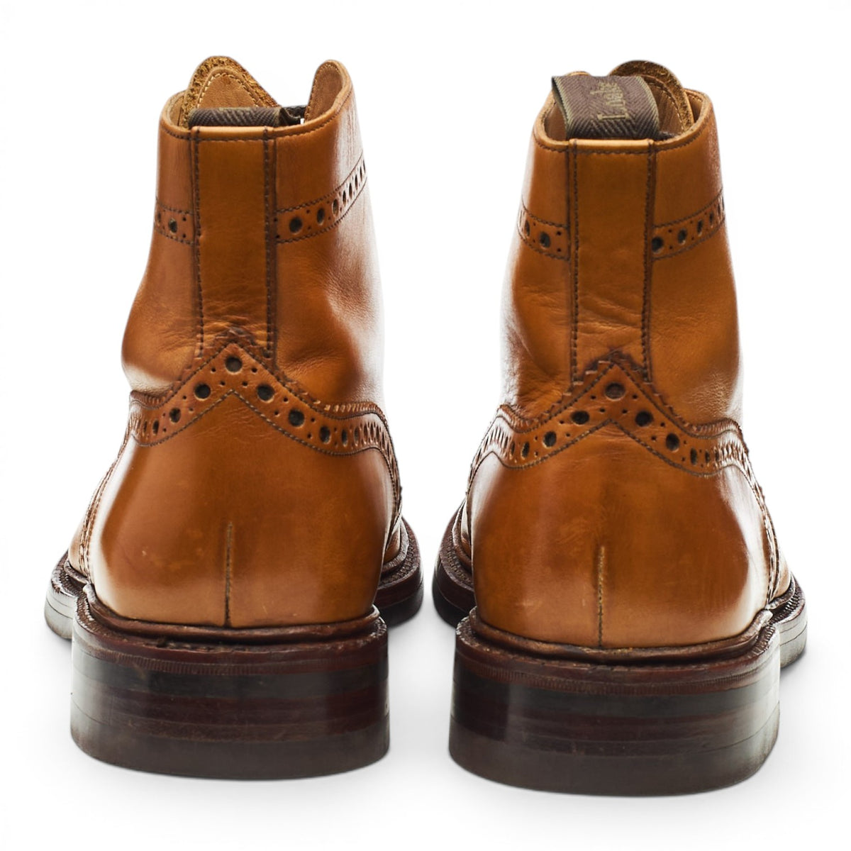 1880 'Bedale' Tan Brown Leather Brogues Boots UK 8.5 G