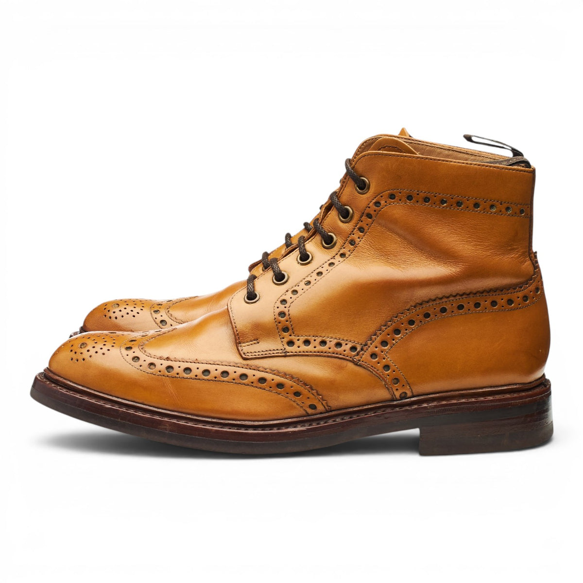 1880 'Bedale' Tan Brown Leather Brogues Boots UK 8.5 G