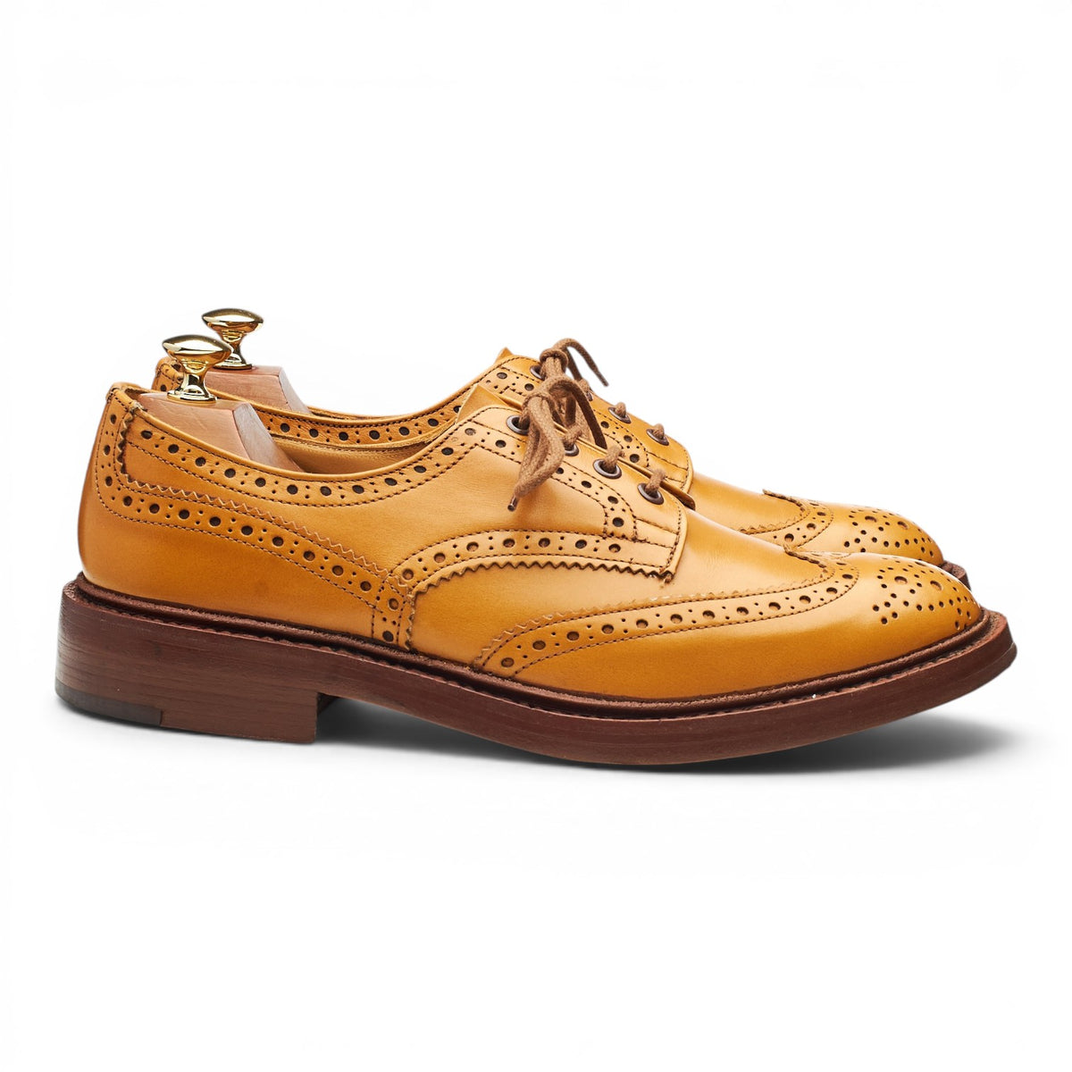 'Bourton' Tan Brown Leather Derby Brogues UK 9