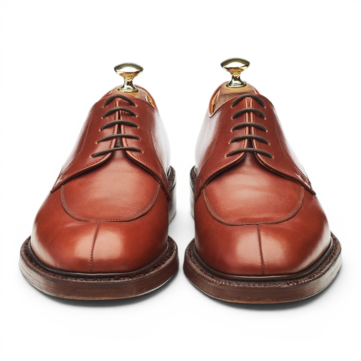 'Dartmoor' Tan Brown Leather Split Toe Derby UK 7 F