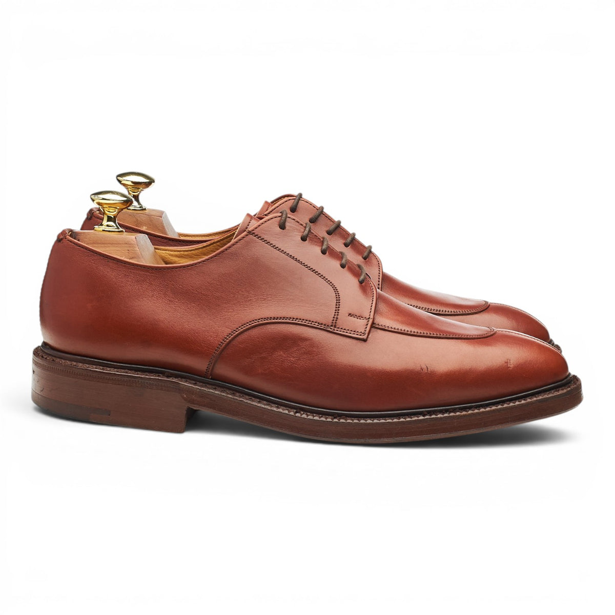 'Dartmoor' Tan Brown Leather Split Toe Derby UK 7 F