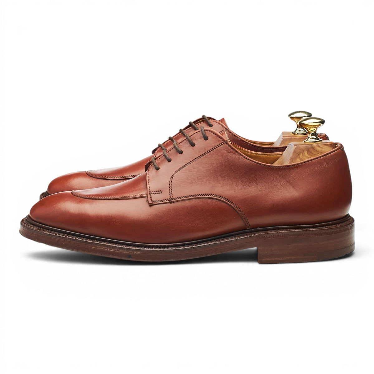 'Dartmoor' Tan Brown Leather Split Toe Derby UK 7 F