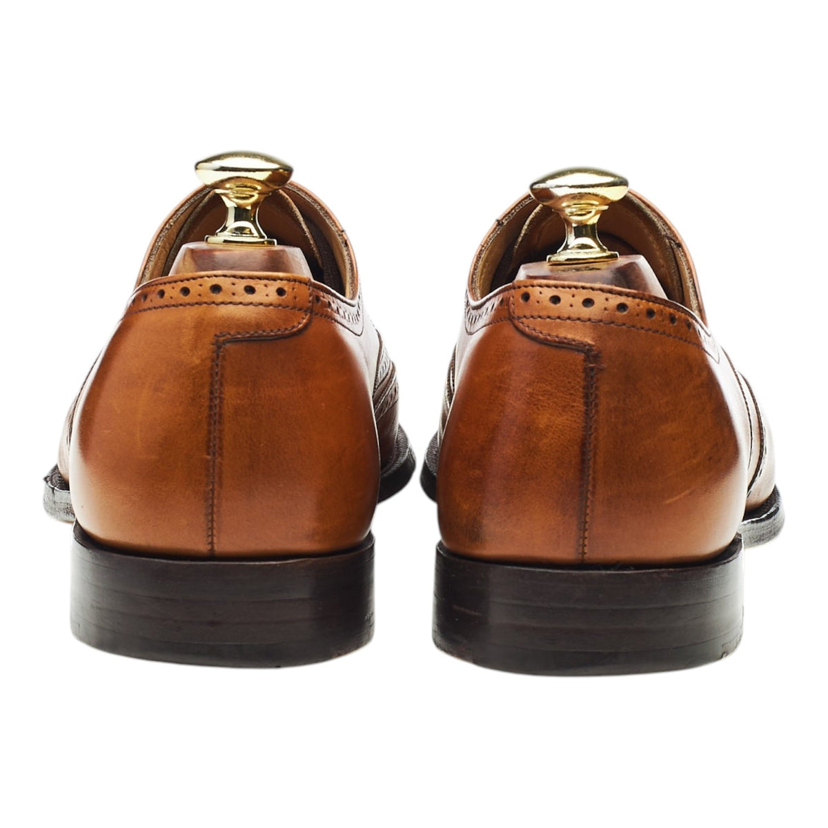 'Berlin' Tan Brown Leather Oxford Brogues UK 7 F