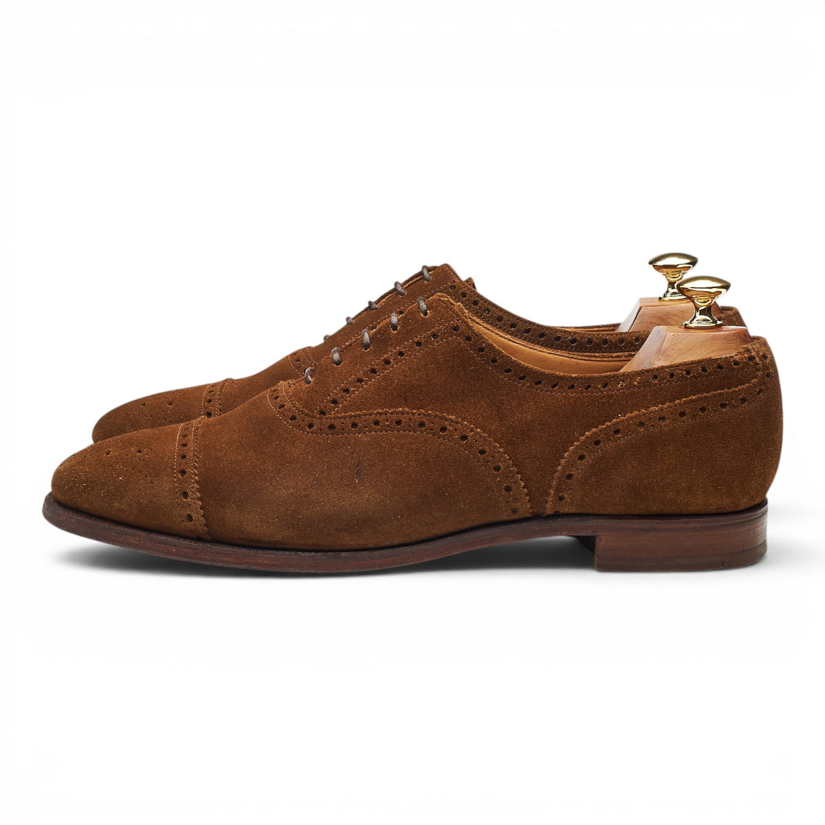 Shipton & Heneage 'Winchester' Snuff Brown Suede Oxford Semi Brogues UK 9 E