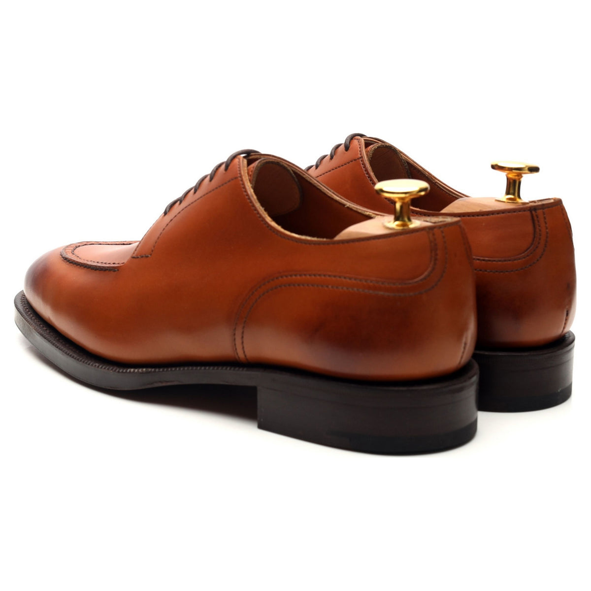 &#39;Dover&#39; Tan Brown Leather Split Toe Derby UK 5.5 E