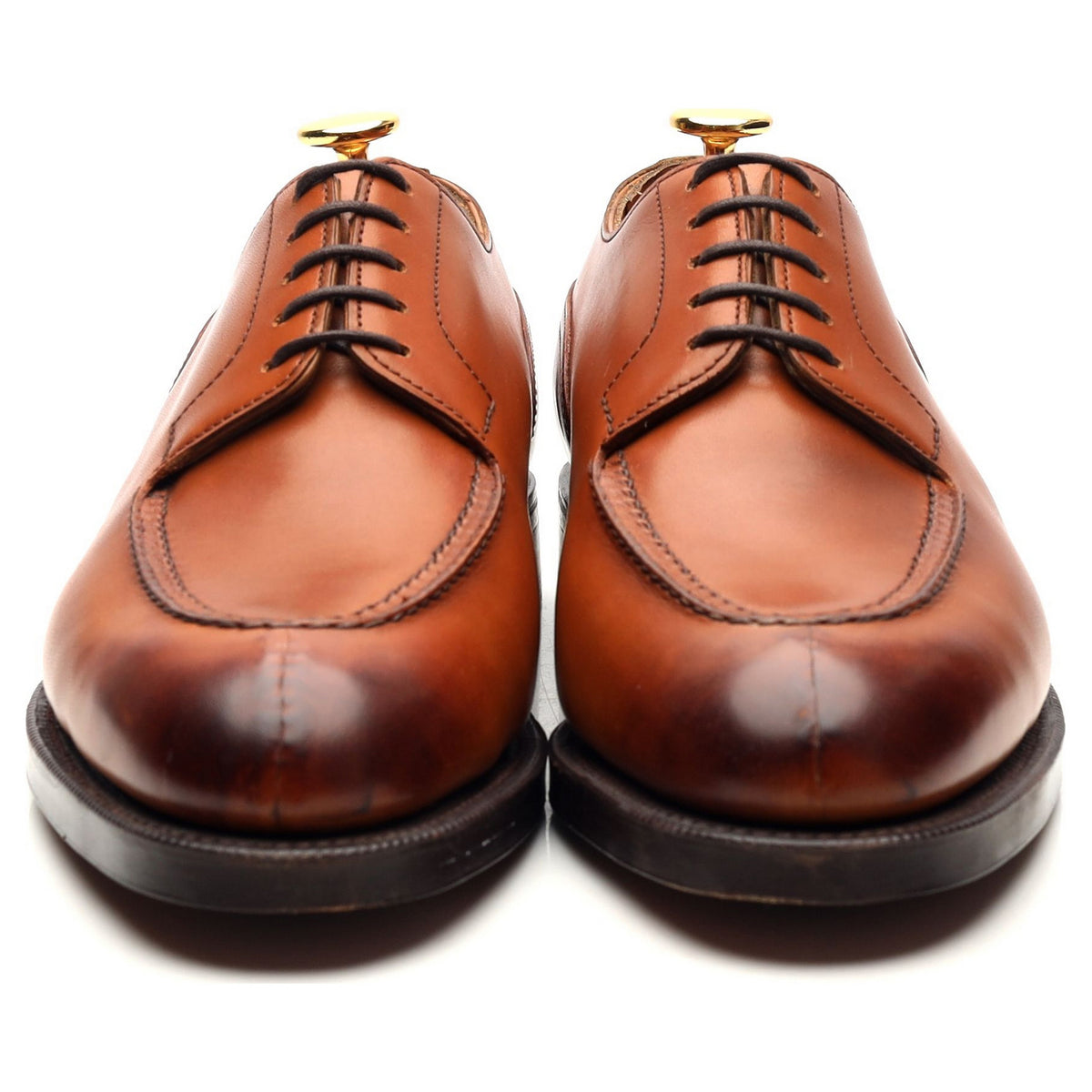 &#39;Dover&#39; Tan Brown Leather Split Toe Derby UK 5.5 E