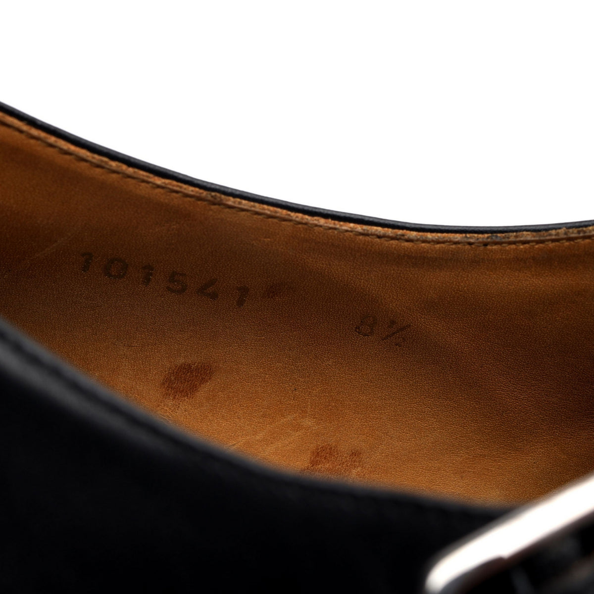 &#39;101541&#39; Black Leather Double Monk Strap UK 8.5 E