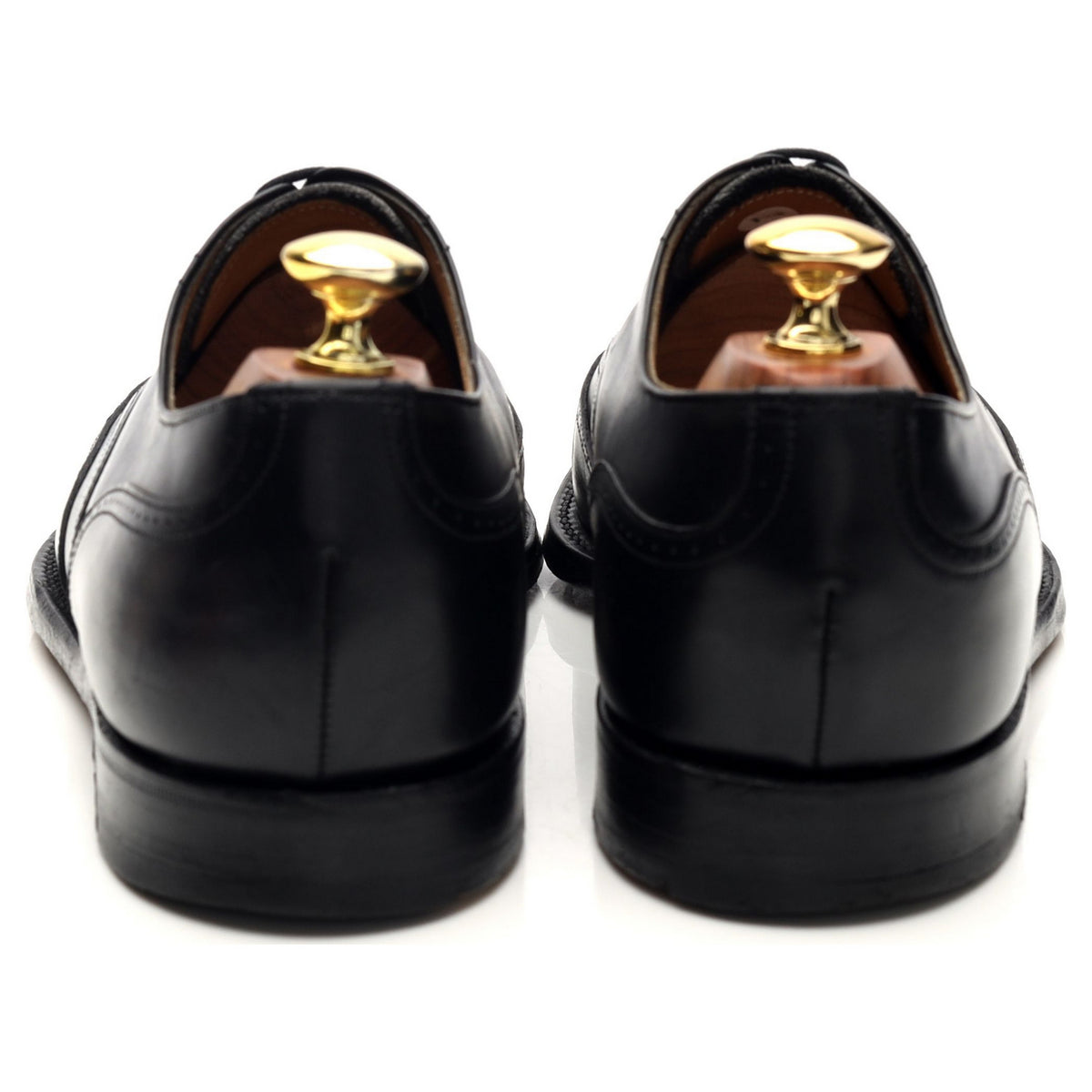 &#39;Chesham&#39; Black Leather Oxford Brogues UK 8 F