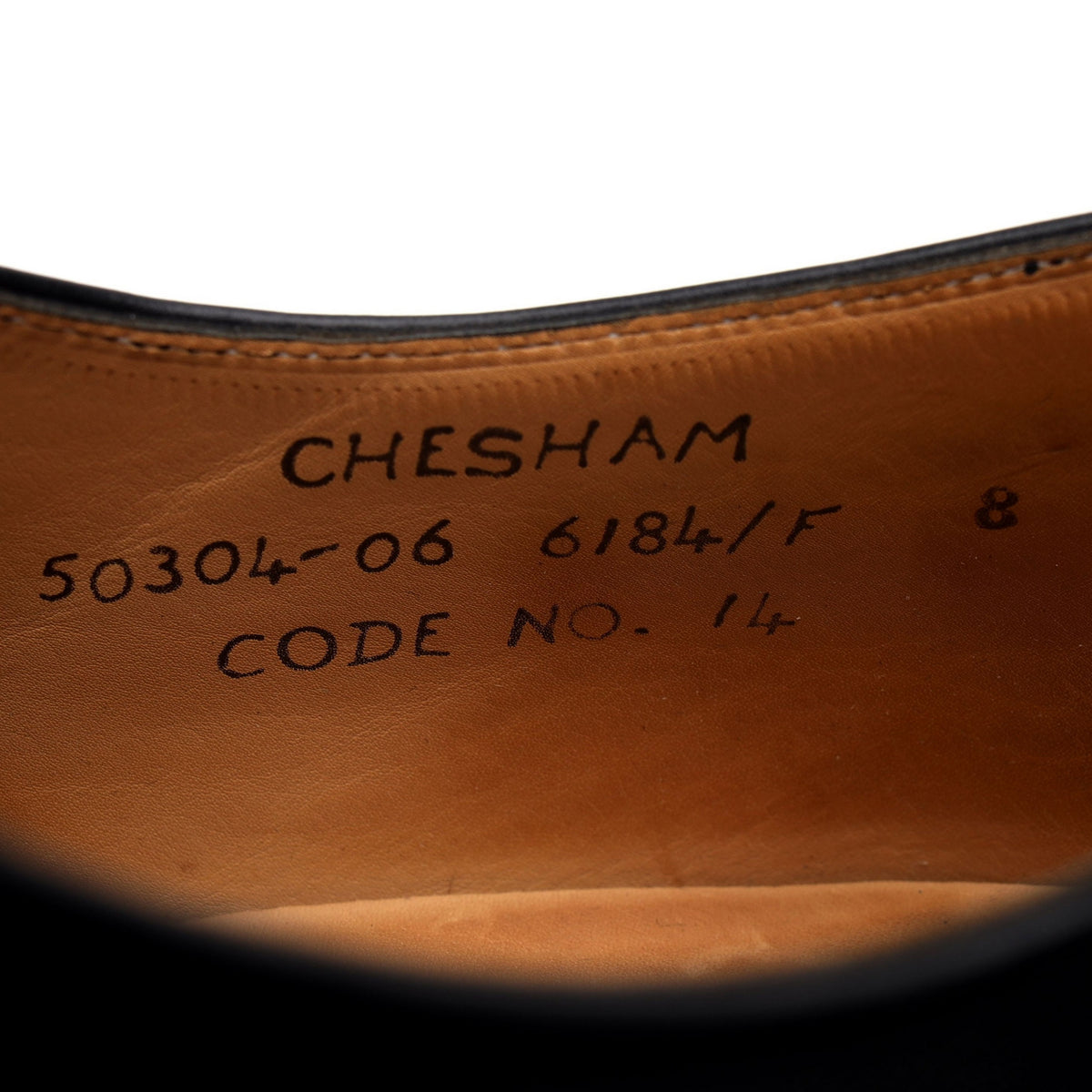 &#39;Chesham&#39; Black Leather Oxford Brogues UK 8 F
