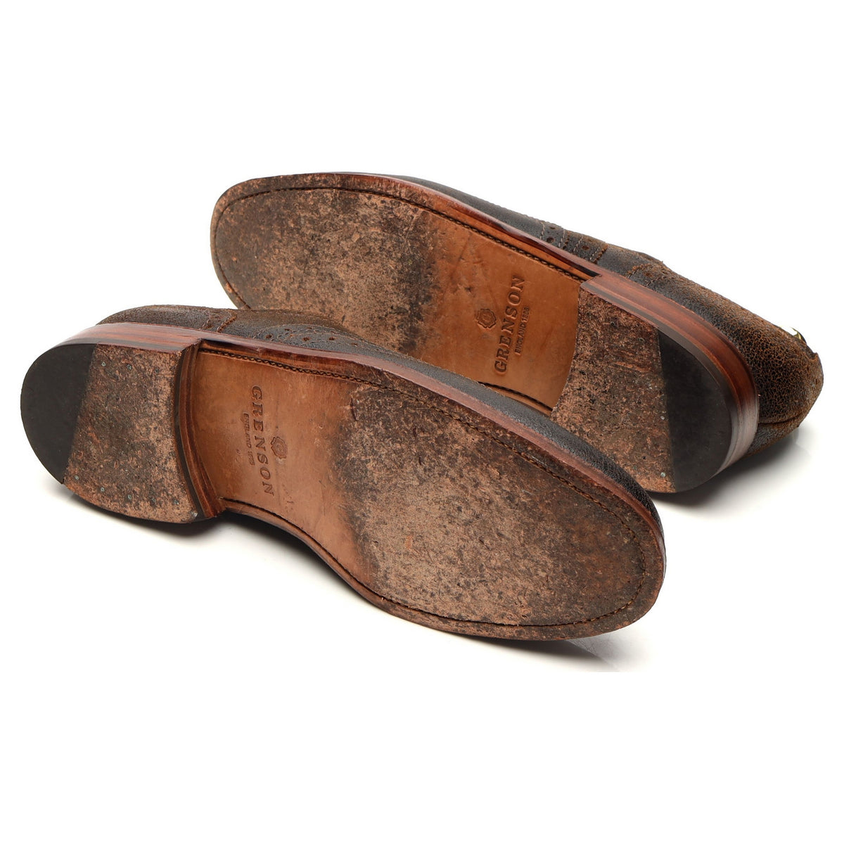 &#39;Stanley&#39; Dark Brown Waxed Suede Oxford Brogues UK 9.5 G