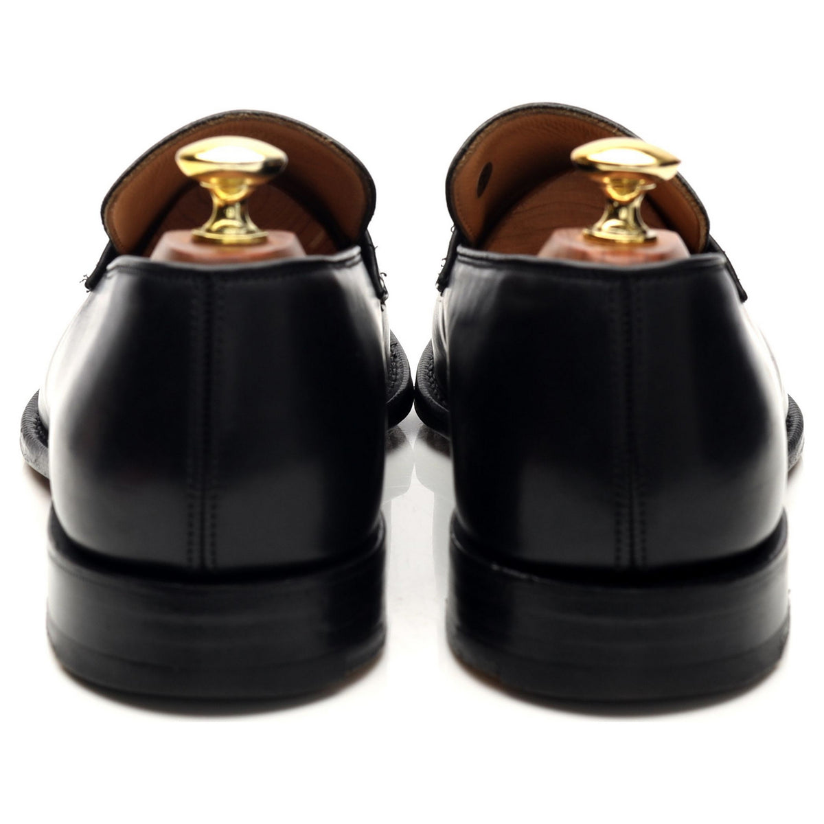 &#39;Swanley&#39; Black Leather Split Toe Penny Loafers UK 8.5 F