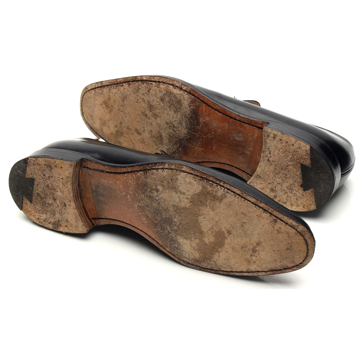 &#39;Swanley&#39; Black Leather Split Toe Penny Loafers UK 8.5 F