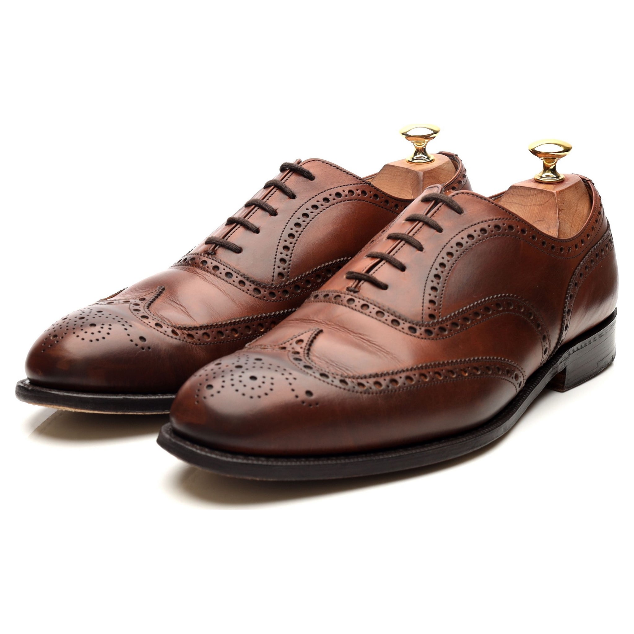 Chetwynd' Tan Brown Leather Brogues UK 9 G - Abbot's Shoes