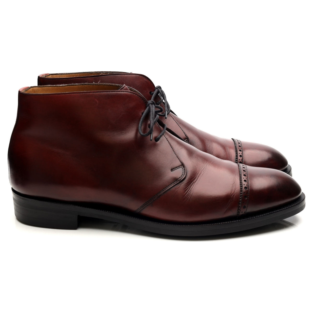 &#39;Lomond&#39; Burgundy Leather Chukka Boots UK 11 F
