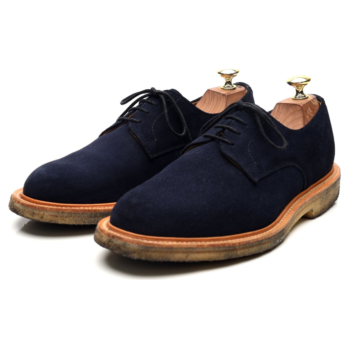 &#39;Archie&#39; Navy Blue Suede Derby UK 7