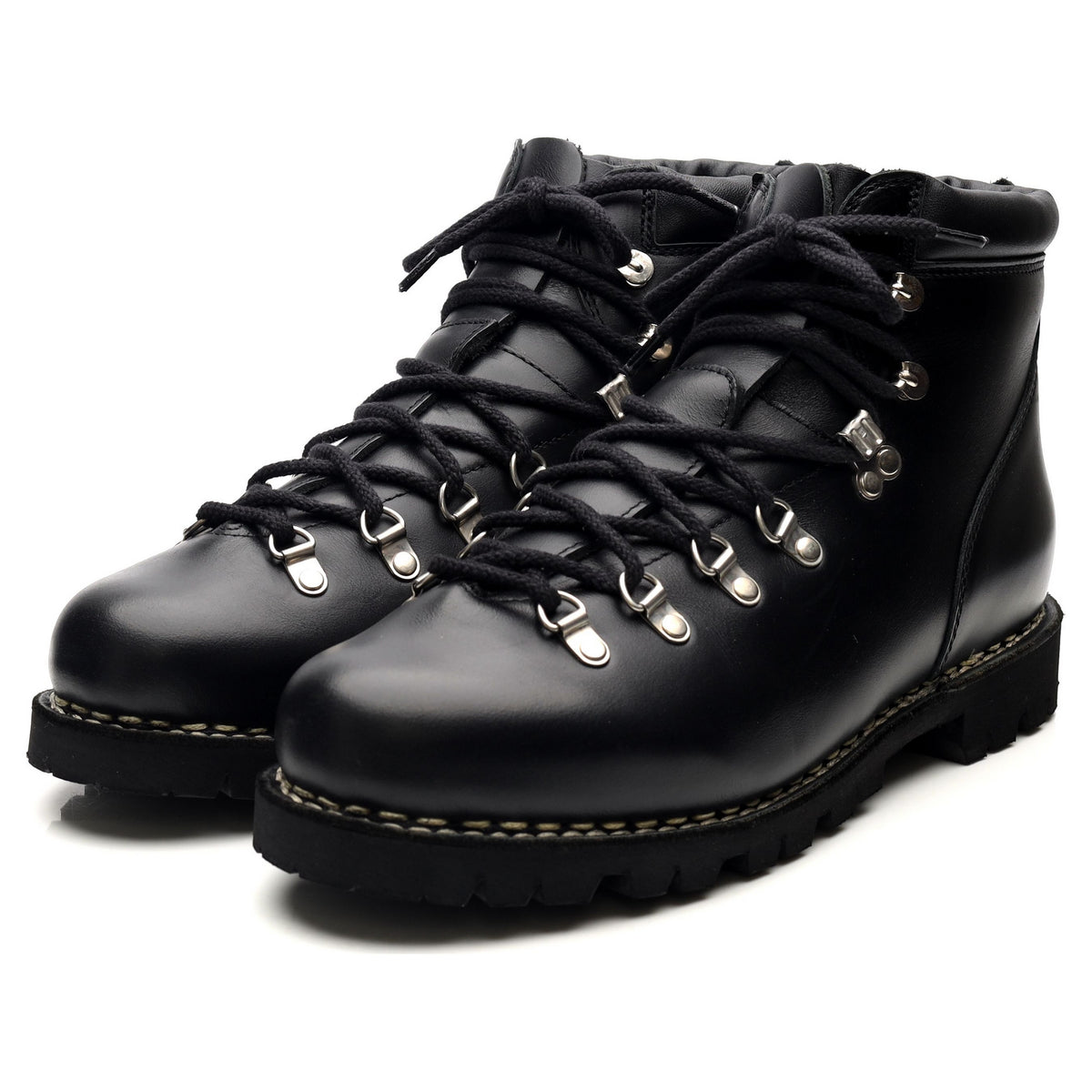 &#39;Avoriaz&#39; Black Leather Hiker Boots UK 10