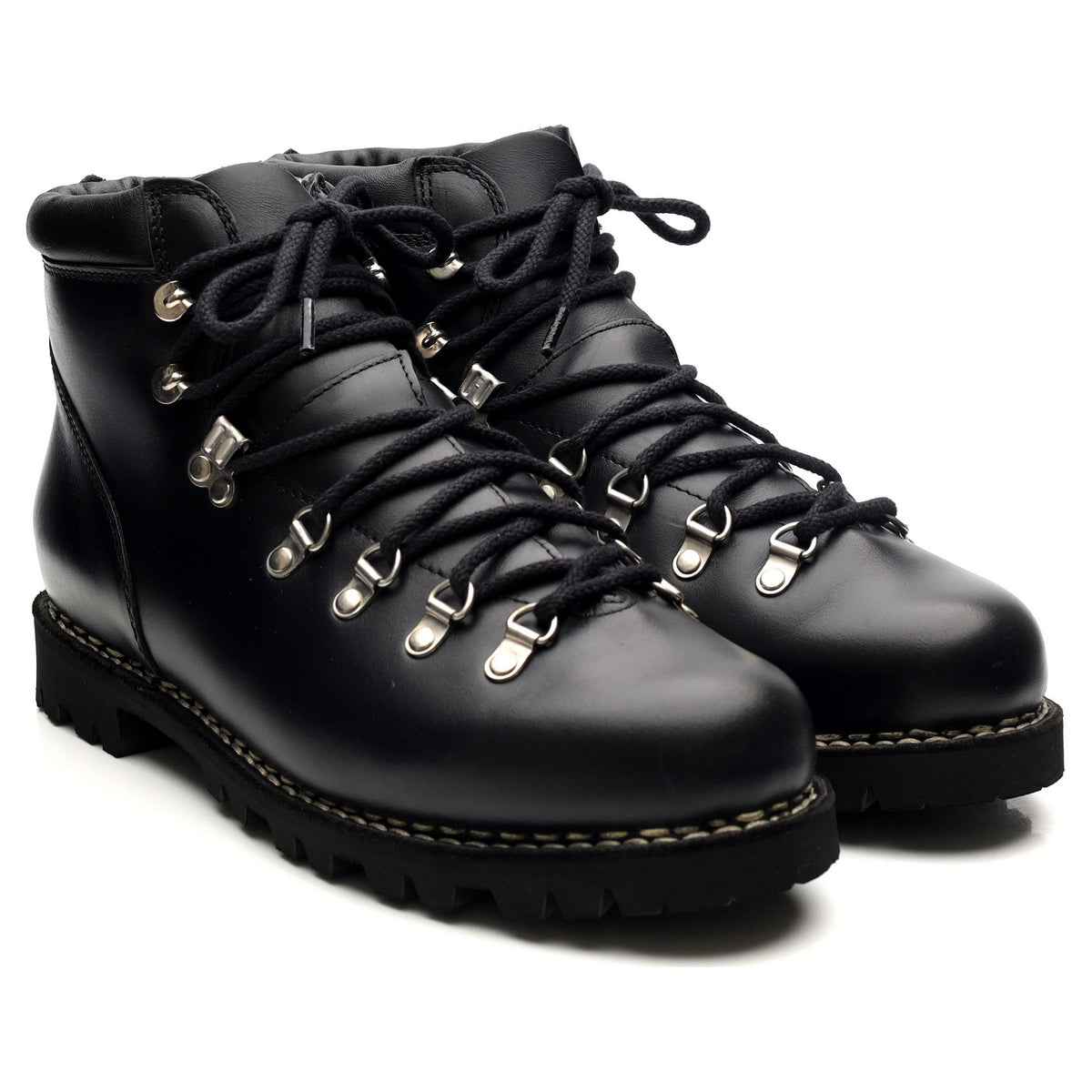 &#39;Avoriaz&#39; Black Leather Hiker Boots UK 10