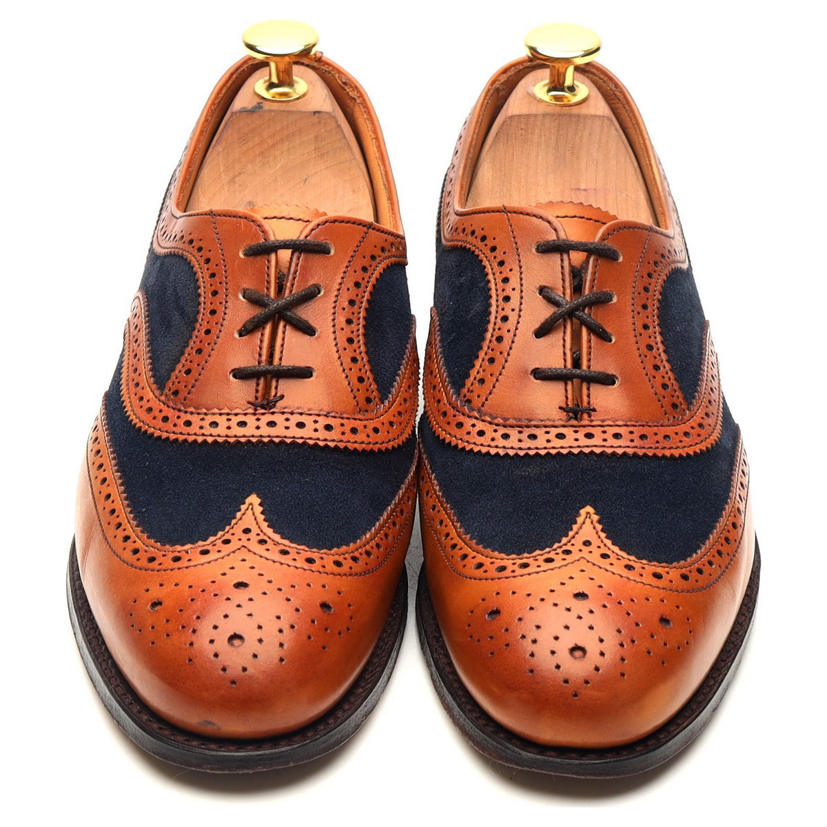 Women&#39;s &#39;Milly&#39; Tan Brown Leather Two Tone Oxford Brogues UK 3.5 D