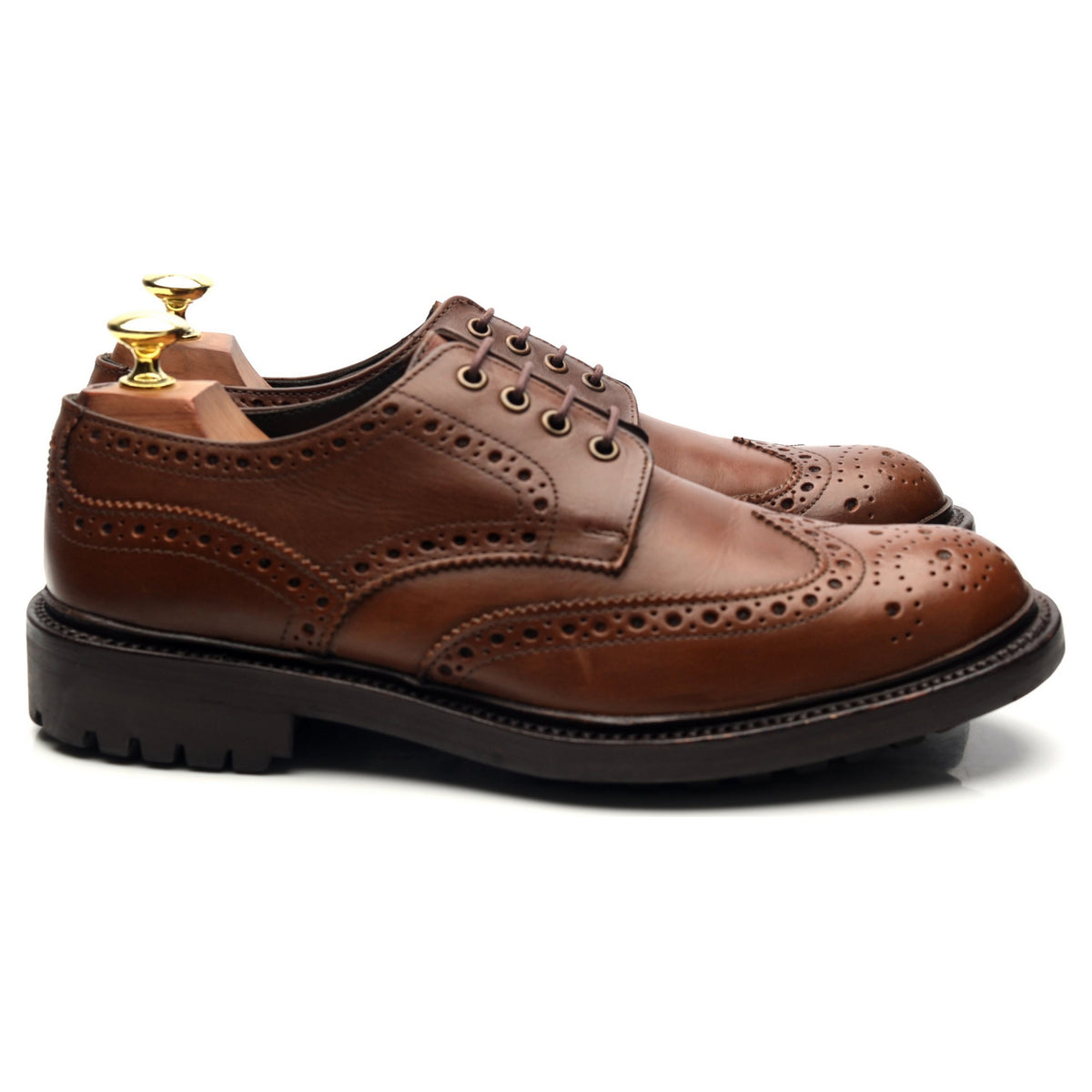 &#39;Ilkley&#39; Brown Leather Derby Brogues UK 7